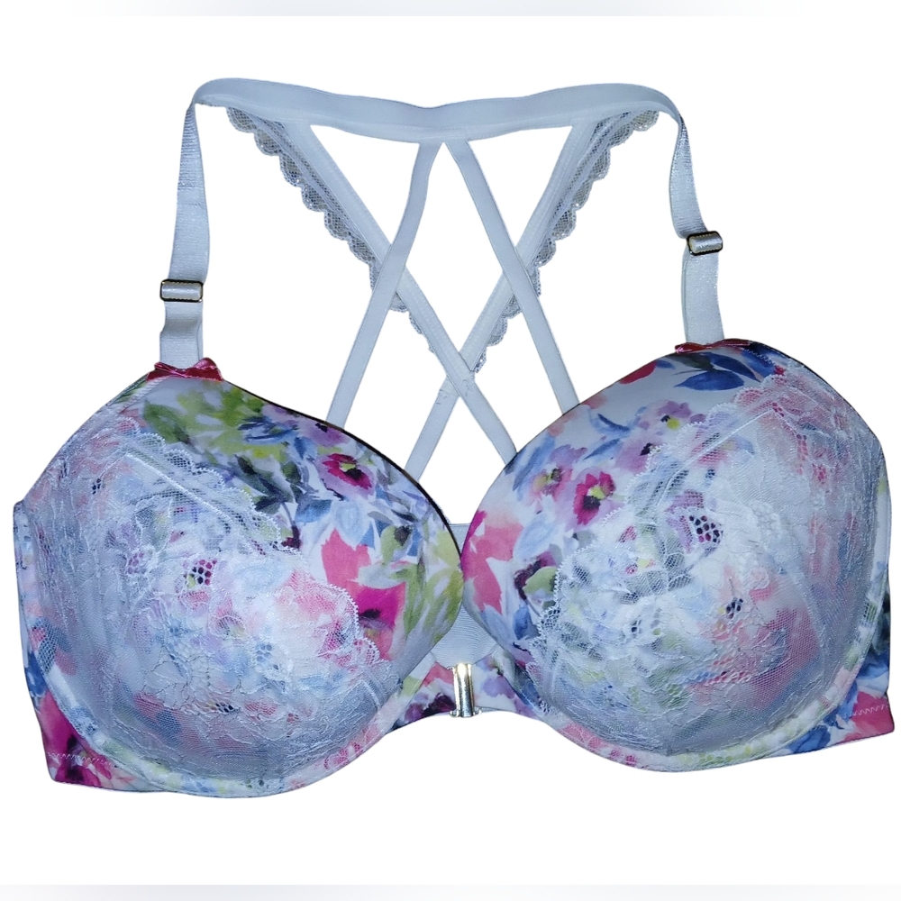 Cacique Boost Plunge Floral Bra by Lane Bryant Size 42DDD